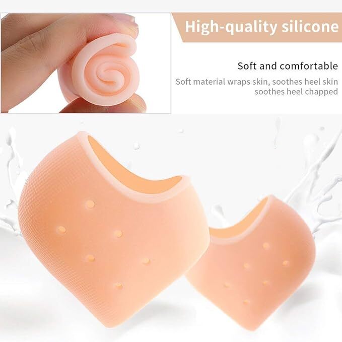 Silicone Foot Heel Protector Socks Moisturizing Gel Heel Pain Relief Plantar Fasciitis Socks With Hole Cracked Foot Skin Care - 2 Pcs