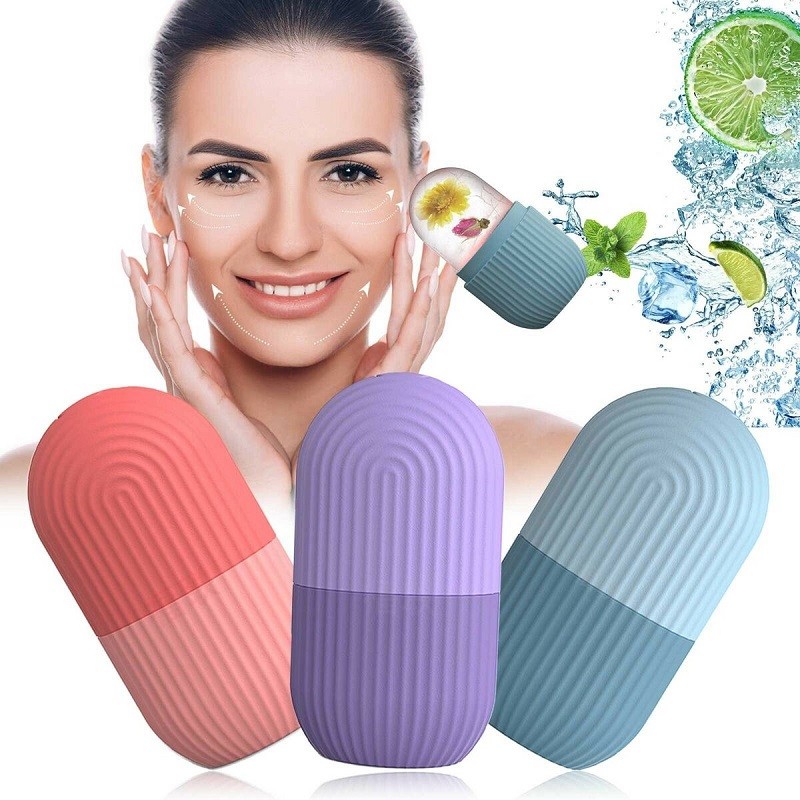 Ice Roller For Face, Beauty Facial Massage Ice Roller, Glow Cube Ice Roller for Face, Skin Care Tools for Eye Wrinkles, Acne Puffiness Relief